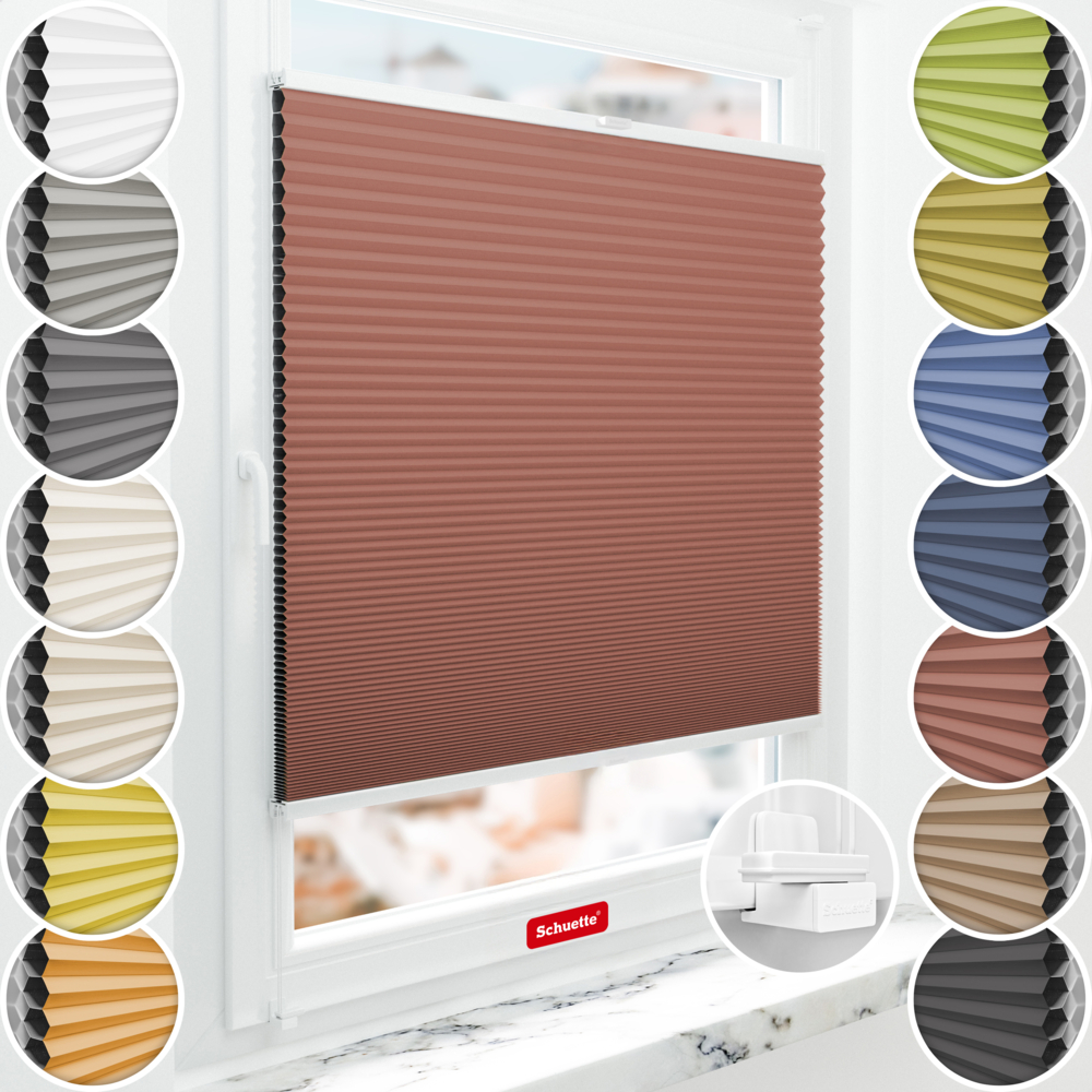 Schuette Wabenplissee Verdunkelung Thermo ohne Bohren am Fenster