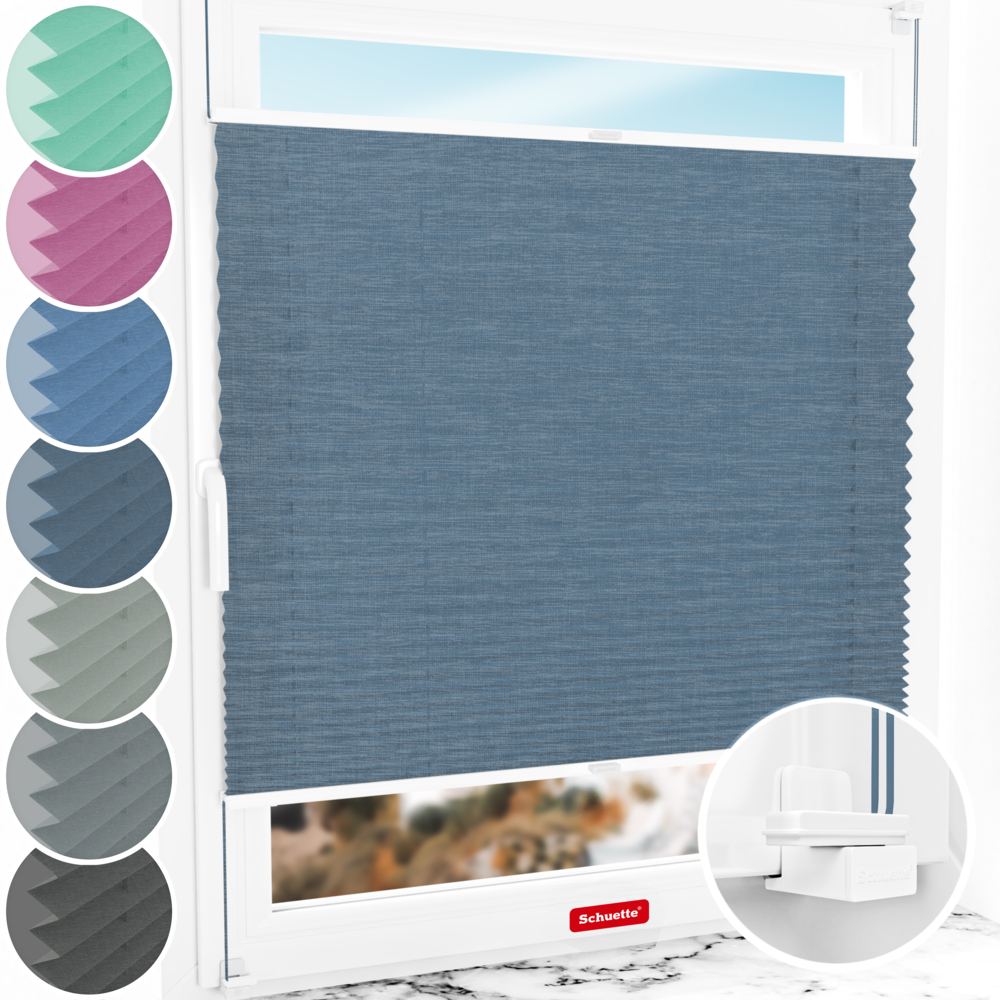 Schuette Plissee Rollo ohne Bohren nach Maß am Fenster