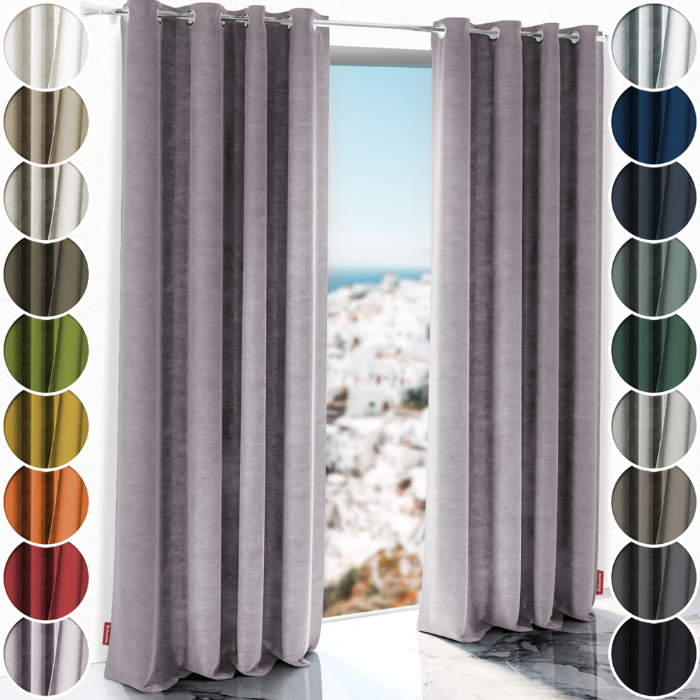Schuette® Verdunkelungs-Vorhang Gardine mit Ösen nach Maß ● Millenium Velvet Kollektion: Purple Grape (Lila) ● 1 Stück ● Knitterfrei Pflegeleicht Thermo Blickdicht & stark Abdunkelnd