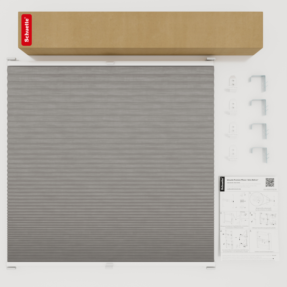 Schuette® Wabenplissee mit Bohren nach Maß • Suprafix "Double 2in1" Schraub- & Klemmhalter • Thermo x Honey Kollektion: Overbaked (Grau) • Profilfarbe: Anthrazit