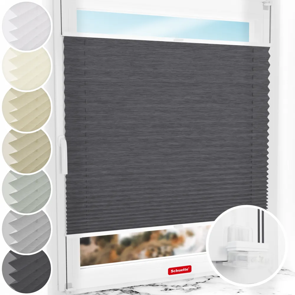 Schuette Plissee Rollo ohne Bohren nach Maß am Fenster