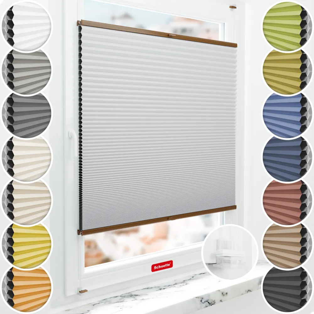 Schuette Wabenplissee Verdunkelung Thermo ohne Bohren am Fenster