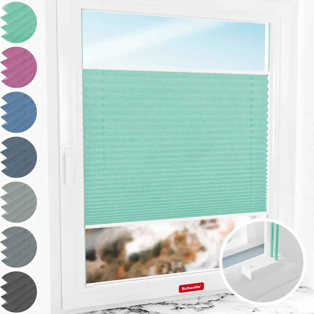 Schuette Plissee Rollo mit Bohren nach Maß am Fenster