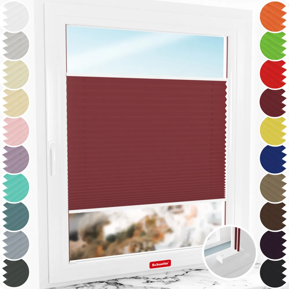 Schuette Thermo Plissee Rollo mit Bohren nach Maß am Fenster