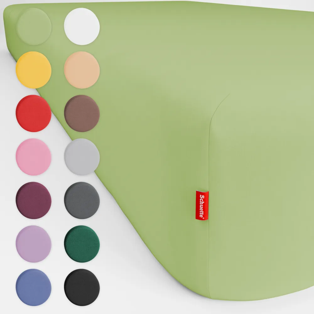 Schuette® Spannbettlaken • 140 x 200 • Wow! Kollektion: Lime Time (Hellgrün) • 100% Superfluff Baumwolle, Blickdicht, Faltenfrei • mit Rundumgummi • Matratzenhöhe bis 20 cm