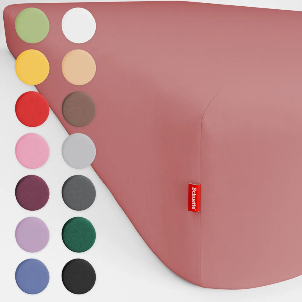 Schuette® Topper Spannbettlaken • 200 x 200 • Wow! Kollektion: Pink Fiction (Altrosa) • 100% Superfluff Baumwolle, Blickdicht, Faltenfrei • mit Rundumgummi • Matratzenhöhe bis 10 cm