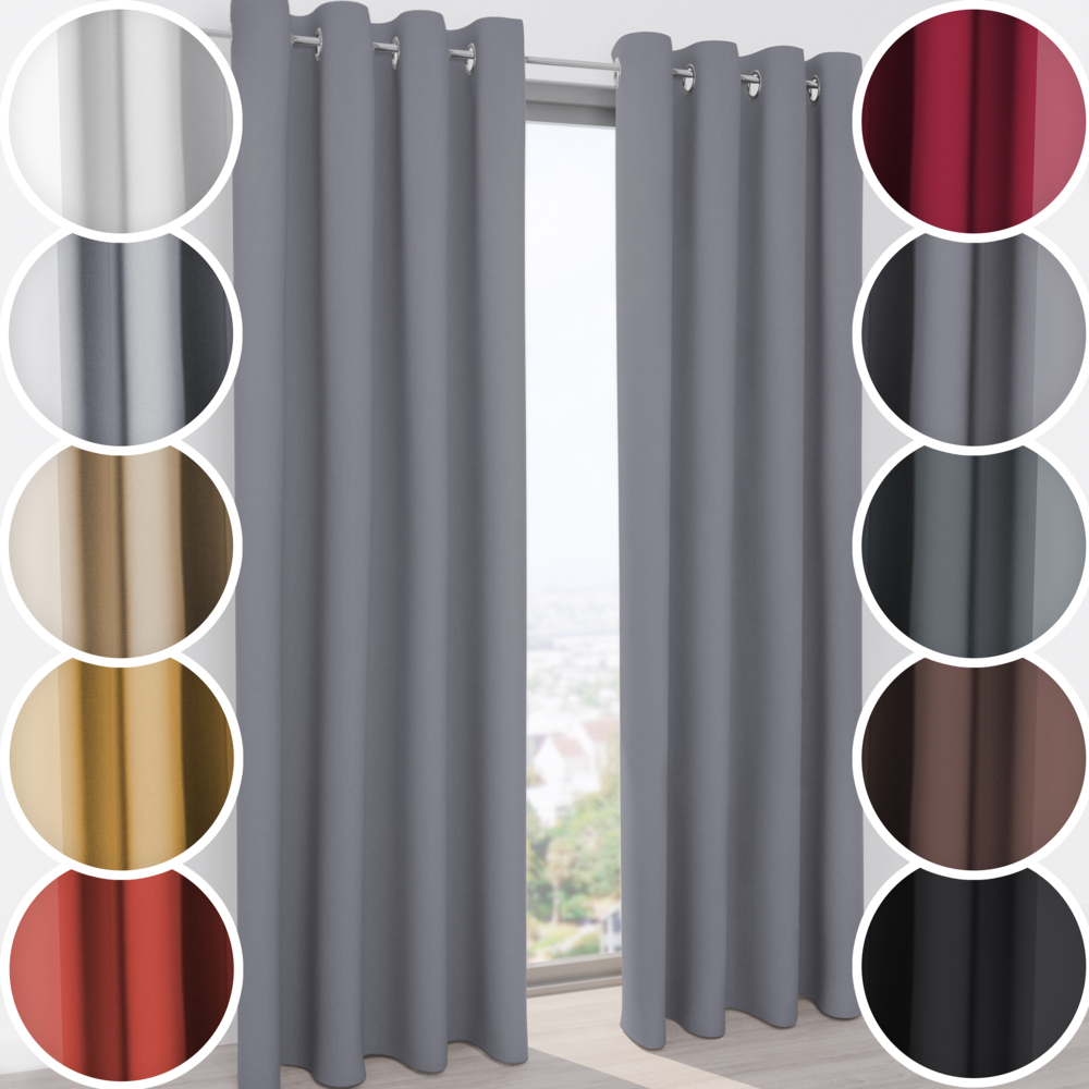Schuette® Verdunkelungs-Vorhang Gardine mit Ösen nach Maß ● Century Black Kollektion: Misty Harbor (Grau) ● 1 Stück ● Knitterfrei Pflegeleicht Thermo Blickdicht & stark Abdunkelnd