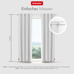 Schuette® Verdunkelungs-Vorhang Gardine mit Ösen nach Maß ● Century Black Kollektion: Misty White (Weiß-Grau) ● 1 Stück ● Knitterfrei Pflegeleicht Thermo Blickdicht & stark Abdunkelnd