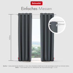 Schuette® Verdunkelungs-Vorhang Gardine mit Ösen nach Maß ● Century Black Kollektion: Shadow Touch (Grau) ● 1 Stück ● Knitterfrei Pflegeleicht Thermo Blickdicht & stark Abdunkelnd