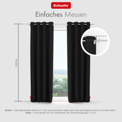 Schuette® Verdunkelungs-Vorhang Gardine mit Ösen nach Maß ● Century Black Kollektion: Raven Feather (Schwarz) ● 1 Stück ● Knitterfrei Pflegeleicht Thermo Blickdicht & stark Abdunkelnd