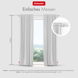 Schuette® Verdunkelungs-Vorhang Gardine mit Tunnelband nach Maß ● Century Black Kollektion: Misty White (Weiß-Grau) ● 1 Stück ● Knitterfrei Pflegeleicht Thermo Blickdicht & stark Abdunkelnd