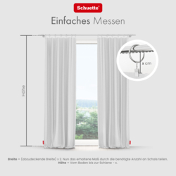 Schuette® Verdunkelungs-Vorhang Gardine mit Tunnelband nach Maß ● Century Black Kollektion: Misty White (Weiß-Grau) ● 1 Stück ● Knitterfrei Pflegeleicht Thermo Blickdicht & stark Abdunkelnd