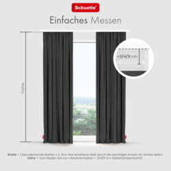 Schuette® Verdunkelungs-Vorhang Gardine mit Tunnelband nach Maß ● Millenium Velvet Kollektion: Dark Shadow (Grau) ● 1 Stück ● Knitterfrei Pflegeleicht Thermo Blickdicht & stark Abdunkelnd