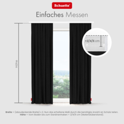 Schuette® Verdunkelungs-Vorhang Gardine mit Tunnelband nach Maß ● Millenium Velvet Kollektion: Black Swan (Schwarz) ● 1 Stück ● Knitterfrei Pflegeleicht Thermo Blickdicht & stark Abdunkelnd