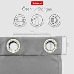 Schuette® Verdunkelungs-Vorhang Gardine mit Ösen nach Maß ● Century Black Kollektion: Misty White (Weiß-Grau) ● 1 Stück ● Knitterfrei Pflegeleicht Thermo Blickdicht & stark Abdunkelnd