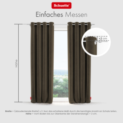 Schuette® Verdunkelungs-Vorhang Gardine mit Ösen nach Maß ● Millenium Velvet Kollektion: Bright Lead (Braun) ● 1 Stück ● Knitterfrei Pflegeleicht Thermo Blickdicht & stark Abdunkelnd