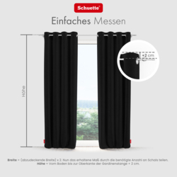 Schuette® Verdunkelungs-Vorhang Gardine mit Ösen nach Maß ● Millenium Velvet Kollektion: Black Swan (Schwarz) ● 1 Stück ● Knitterfrei Pflegeleicht Thermo Blickdicht & stark Abdunkelnd