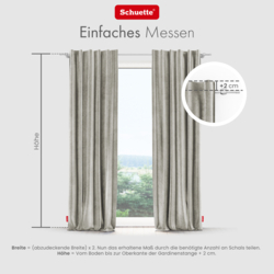Schuette® Verdunkelungs-Vorhang Gardine mit Tunnelband nach Maß ● Millenium Velvet Kollektion: Grey Goose (Beige) ● 1 Stück ● Knitterfrei Pflegeleicht Thermo Blickdicht & stark Abdunkelnd