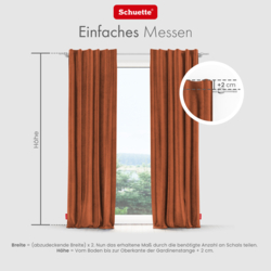 Schuette® Verdunkelungs-Vorhang Gardine mit Tunnelband nach Maß ● Millenium Velvet Kollektion: Marmalade (Orange) ● 1 Stück ● Knitterfrei Pflegeleicht Thermo Blickdicht & stark Abdunkelnd