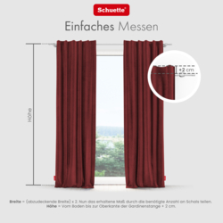 Schuette® Verdunkelungs-Vorhang Gardine mit Tunnelband nach Maß ● Millenium Velvet Kollektion: Carmine (Rot) ● 1 Stück ● Knitterfrei Pflegeleicht Thermo Blickdicht & stark Abdunkelnd