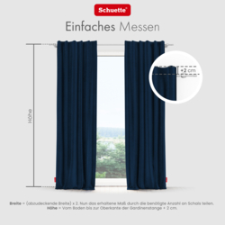 Schuette® Verdunkelungs-Vorhang Gardine mit Tunnelband nach Maß ● Millenium Velvet Kollektion: Royal Blue (Blau) ● 1 Stück ● Knitterfrei Pflegeleicht Thermo Blickdicht & stark Abdunkelnd