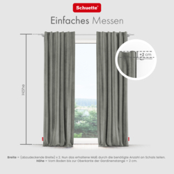 Schuette® Verdunkelungs-Vorhang Gardine mit Tunnelband nach Maß ● Millenium Velvet Kollektion: Umber Gray (Grau) ● 1 Stück ● Knitterfrei Pflegeleicht Thermo Blickdicht & stark Abdunkelnd