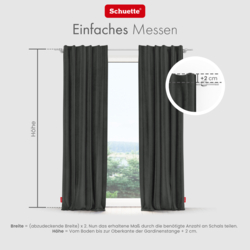 Schuette® Verdunkelungs-Vorhang Gardine mit Tunnelband nach Maß ● Millenium Velvet Kollektion: Dark Shadow (Grau) ● 1 Stück ● Knitterfrei Pflegeleicht Thermo Blickdicht & stark Abdunkelnd