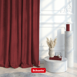 Schuette® Verdunkelungs-Vorhang Gardine mit Ösen nach Maß ● Millenium Velvet Kollektion: Carmine (Rot) ● 1 Stück ● Knitterfrei Pflegeleicht Thermo Blickdicht & stark Abdunkelnd