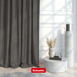 Schuette® Verdunkelungs-Vorhang Gardine mit Tunnelband nach Maß ● Millenium Velvet Kollektion: Great Wolf (Grau) ● 1 Stück ● Knitterfrei Pflegeleicht Thermo Blickdicht & stark Abdunkelnd
