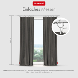 Schuette® Verdunkelungs-Vorhang Gardine mit Tunnelband nach Maß ● Millenium Velvet Kollektion: Great Wolf (Grau) ● 1 Stück ● Knitterfrei Pflegeleicht Thermo Blickdicht & stark Abdunkelnd