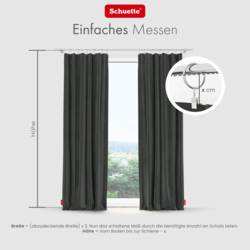 Schuette® Verdunkelungs-Vorhang Gardine mit Tunnelband nach Maß ● Millenium Velvet Kollektion: Dark Shadow (Grau) ● 1 Stück ● Knitterfrei Pflegeleicht Thermo Blickdicht & stark Abdunkelnd