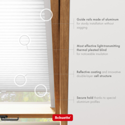 Schuette® Dachfenster Wabenplissee nach Maß • Thermo x Honey Kollektion: Coconut Kiss (Weiß) • Profilfarbe: Eiche