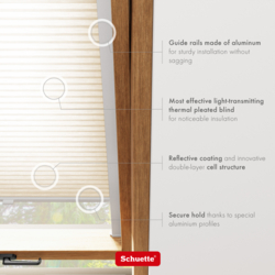 Properties of the light-filtering thermal fabric in Schuette roof-window honeycomb blinds