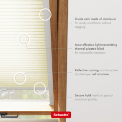 Schuette® Dachfenster Wabenplissee nach Maß • Thermo x Honey Kollektion: Butterlight (Beige) • Profilfarbe: Eiche