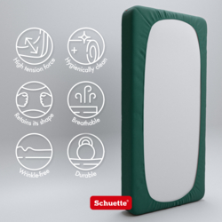 Fitted sheet features: wrinkle-free, breathable and hygienic