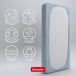 Fitted sheet features: wrinkle-free, breathable and hygienic