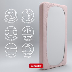 Fitted sheet features: wrinkle-free, breathable and hygienic