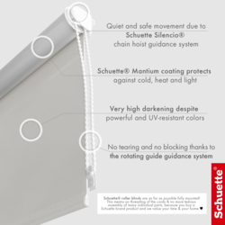 Fabric properties of the Schuette heat-insulating blackout roller blind