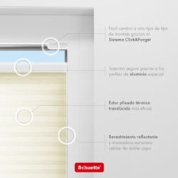 Schuette® Wabenplissee ohne Bohren nach Maß • Klebehalter & Schraubhalter 2in1 Set "Letsbond" Transparent • Thermo x Honey Kollektion: Butterlight (Beige) • Profilfarbe: Eiche