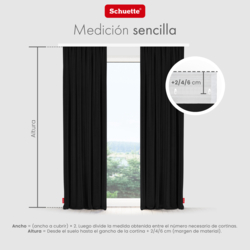 Schuette® Verdunkelungs-Vorhang Gardine mit Tunnelband nach Maß ● Millenium Velvet Kollektion: Black Swan (Schwarz) ● 1 Stück ● Knitterfrei Pflegeleicht Thermo Blickdicht & stark Abdunkelnd