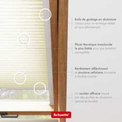 Schuette® Dachfenster Wabenplissee nach Maß • Thermo x Honey Kollektion: Butterlight (Beige) • Profilfarbe: Eiche