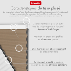 Schuette® Wabenplissee mit Bohren nach Maß • Suprafix Halterungen “Mit Bohren” • Honey Kollektion: Maple Wood (Braun) • Profilfarbe: Braun