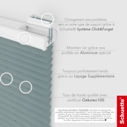 Schuette® Plissee mit Bohren nach Maß • Suprafix "Double 2in1" Schraub- & Klemmhalter • Melange Kollektion: Rocky Mountain (Grau) • Profilfarbe: Silber