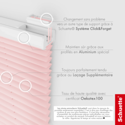 Schuette® Plissee ohne Bohren nach Maß • Suprafix Halterung “Zum Kleben” • Premium Kollektion: Powdered Rose (Rosa) • Profilfarbe: Anthrazit