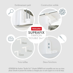 Schuette® Plissee mit Bohren nach Maß • Suprafix "Double 2in1" Schraub- & Klemmhalter • Melange Kollektion: Deep Sea (Blau) • Profilfarbe: Eiche