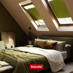 Schuette® Dachfenster Wabenplissee nach Maß • Honey Kollektion: Moonlight (Weiß) • Profilfarbe: Braun