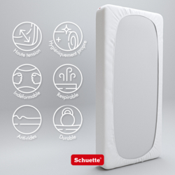 Caractéristiques du drap-housse : infroissable, respirant et hygiénique