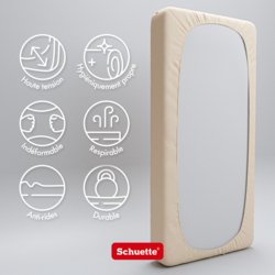Caractéristiques du drap-housse : infroissable, respirant et hygiénique