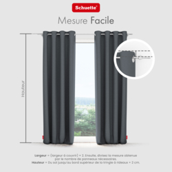 Schuette® Verdunkelungs-Vorhang Gardine mit Ösen nach Maß ● Century Black Kollektion: Shadow Touch (Grau) ● 1 Stück ● Knitterfrei Pflegeleicht Thermo Blickdicht & stark Abdunkelnd