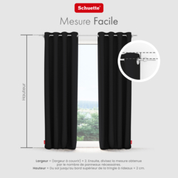 Schuette® Verdunkelungs-Vorhang Gardine mit Ösen nach Maß ● Century Black Kollektion: Raven Feather (Schwarz) ● 1 Stück ● Knitterfrei Pflegeleicht Thermo Blickdicht & stark Abdunkelnd